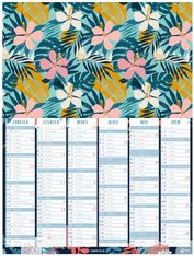 Calendrier Poster or - 6 mois par face - 21 x 26,5 cm - Oberthur