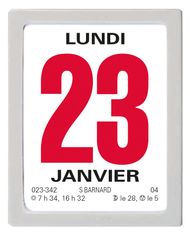 Oberthur - Bloc éphéméride classique - 7 x 9,5 cm - gris