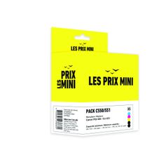 Cartouche compatible Canon CLI-551/PGI-550 - Pack de 5 - noir x2, cyan, magenta, jaune - Les prix mini