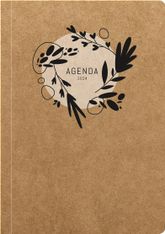 Agenda Kraft fleurs - 1 semaine sur 2 pages - 17 x 24 cm - Bouchut