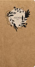 Agenda Kraft fleurs - 1 semaine sur 2 pages - 9 x 17 cm - Bouchut
