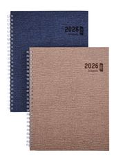 Agenda à spirale Ecotiming Kazar - 1 semaine sur 2 pages - 17,1 x 22 cm - disponible dans différentes couleurs - Brepols