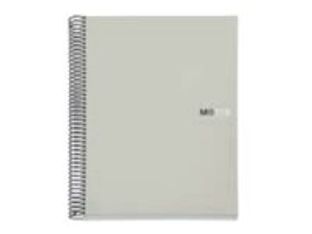 Miquelrius The Original - Cahier de notes - reliure à spirale - A4 (210 x 297 mm) - 200 feuilles / 400 pages - petits carreaux - gris - polypropylène (PP)