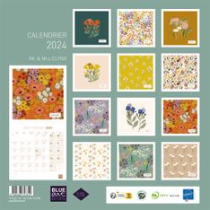 Blue Art Mr&Mrs Clynk - Calendrier illustré mensuel - 30 x 30 cm