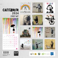 Blue Art Street Art - Calendrier illustré mensuel - 30 x 30 cm