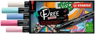 STABILO FREE Candy - Pack de 5 marqueurs acryliques - pointe moyenne - T300