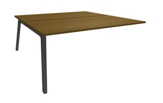 Bureau double STEELY - L180 cm - Elément suivant - Pieds carbone - plateau imitation noyer