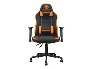 Fauteuil gamer FUSION SF - accoudoirs réglables - appui-tête intégré - noir/orange