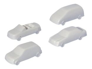 Schulcz - Lot de 4 voitures blanches pour maquette - 1:100 - 41-46 mm