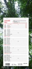 Calendrier Lecas long - mensuel à feuillets - 16 x 33,3 cm - disponible dans différentes couleurs