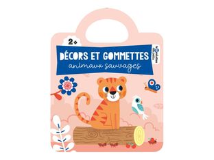 Décors et gommettes - animaux sauvages - Livre d'activités