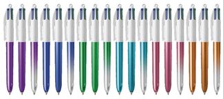 BIC 4 Couleurs Shine - Stylo à bille 4 couleurs - disponible dans différentes couleurs