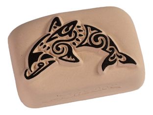 LaDot - Pierre pour tatouage éphémère - en céramique - taille M (2 x 4 cm) - dauphin 