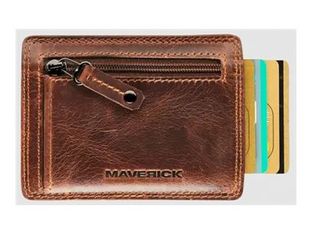 Maverick The Original - Portefeuille - slim RFID - cuir de vachette pleine fleur tanné végétal - brun