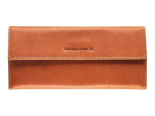 Maverick New Men - Étui a lunettes - pliable - cuir de vachette pleine fleur tanné végétal - cognac