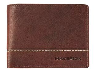 Maverick Rough Gear - Portefeuille - RFID, with 2 banknote pockets - cuir de buffle pleine fleur à tannage végétal - brun