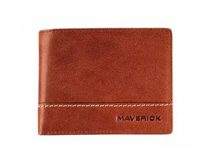 Maverick Rough Gear - Portefeuille - RFID, with 2 banknote pockets - cuir de buffle pleine fleur à tannage végétal - cognac