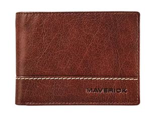 Maverick Rough Gear - Portefeuille - RFID, avec pochette à monnaie - cuir de buffle pleine fleur à tannage végétal - brun