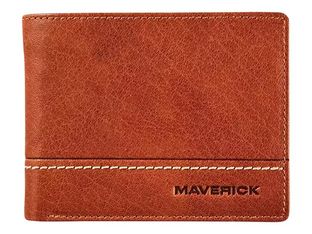 Maverick Rough Gear - Portefeuille - RFID, avec pochette à monnaie - cuir de buffle pleine fleur à tannage végétal - cognac