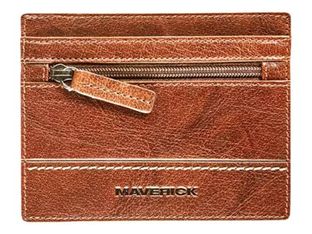 Maverick Rough Gear - Portefeuille poche chemise anti-piratage - cognac