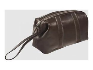 Maverick brown - Trousse  de toilette taille S - oval - cuir de vachette pleine fleur tanné végétal - brun