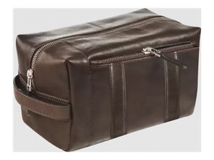 Maverick brown - Trousse de toilette taille S - cuir de vachette pleine fleur tanné végétal - brun