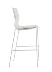 Tabouret haut TECSUP - 4 pieds blancs - coque blanche