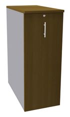 Caisson TOWER - L44 x H114 x P80 cm - 3 tablettes + 1 support DS réglable - structure alu - dessus et façade imitation noyer