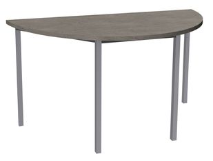 Table de réunion Demi-lune - 120 x 60 cm - Pieds carrés anthracite - imitation chêne gris