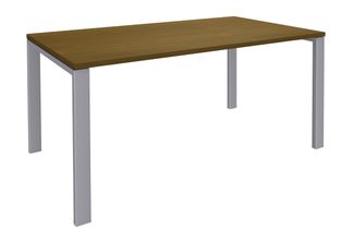 Bureau simple IRIS - L180 cm - Pieds aluminium - plateau imitation noyer