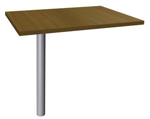 Extension IDRA/DUAL sur Pied tube - 80 x 60 cm - Pied alu - plateau imitation noyer