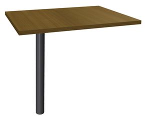 Extension IDRA/DUAL sur pied tube - 80 x 60 cm - Pied anthracite - plateau imitation noyer