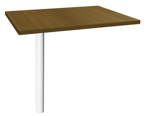 Extension IDRA/DUAL sur pied tube - 80 x 60 cm - Pied blanc - plateau imitation noyer