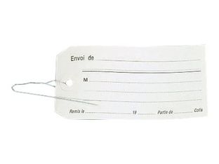 Apli Agipa - 1000 Etiquettes américaines avec fil de fer - 5,7 x 12 cm - crème