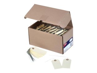 Apli Agipa - 1000 Etiquettes américaines avec fil de fer - 8 x 3,8 cm - crème