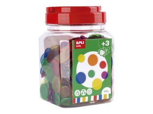 Apli Kids - 500 jetons transparents - couleurs assorties