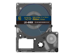 Epson LabelWorks LK-4HKK - Satinado - dorado sobre azul marino - Rollo (1,2 cm x 5 m) 1 cinta(s) cinta - para LabelWorks LW-1000, 300, 400, 600, 700, 900, K400, Z5000, Z5010, Z700, Z710, Z900