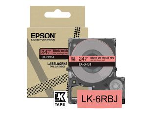 Epson LabelWorks LK-6RBJ - Negro sobre rojo mate - rollo (2,4 cm x 8 m) 1 cinta(s) caja para colgar - cartucho de cinta - para LabelWorks LW-C610