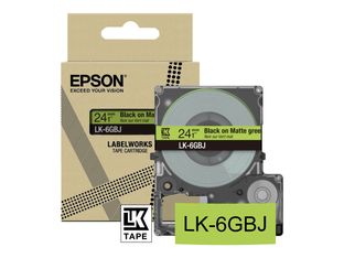 Epson LabelWorks LK-6GBJ - Negro sobre verde mate - rollo (2,4 cm x 8 m) 1 cinta(s) caja para colgar - cartucho de cinta - para LabelWorks LW-C610