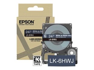 Epson LabelWorks LK-6HWJ - Blanco sobre azul marino mate - rollo (2,4 cm x 8 m) 1 cinta(s) caja para colgar - cinta - para LabelWorks LW-C610