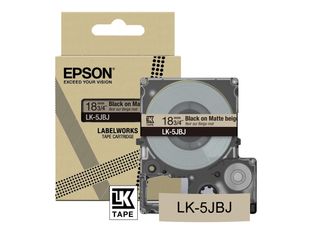 Epson LabelWorks LK-5JBJ - Negro sobre beige mate - rollo (1,8 cm x 8 m) 1 cinta(s) caja para colgar - cartucho de cinta - para LabelWorks LW-C410, LW-C610