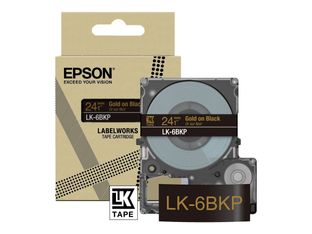 Epson LabelWorks LK-6BKP - Metálico - dorado sobre negro - Rollo (2,4 cm x 9 m) 1 cinta(s) caja para colgar - cartucho de cinta - para LabelWorks LW-C610