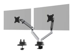 Durable Select Plus - Bras porte-écran double jusqu'à 32" - argent métallisé