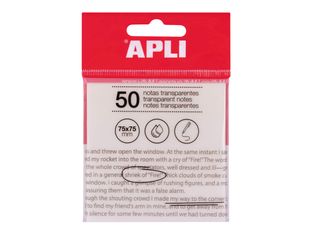 APLI - Transparent notes - 75 x 75 mm - 50 hojas - blanco