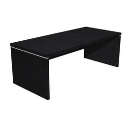 Bureau Manager FLORA - L210 x P90 cm - pieds panneaux - plateau imitation frêne noir