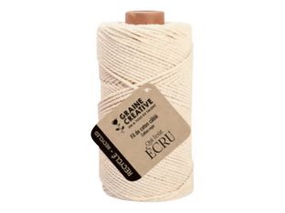 Graine Creative - Cordon de macramé - diamètre de 2 x 100 m - écru - coton recyclé