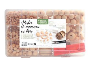 Graine Creative - Boîte de perles artisanales - 747 pièces - bois
