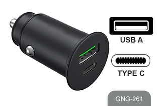 Grab'N Go - Chargeur voiture - USB-A + USB-C - 30W - blanc