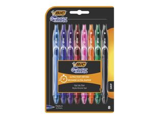 Bic Gelocity QuickDry - Pack de 8 rollers - 0,7 mm - couleurs assorties