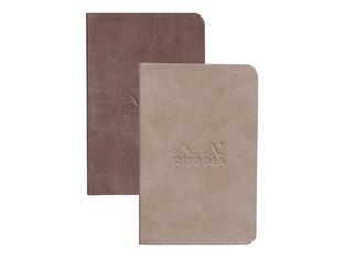 RHODIA Rhodiarama - 2 Carnets souples 7 x 10,5 cm - 64 pages - ligné - chocolat et taupe